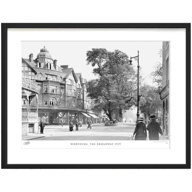 Worthing, The Broadway 1919 by Francis Frith - Single Picture Frame Print The Francis Frith Collection Size: 45cm H x 60cm W x 2.3cm D on Productcaster.