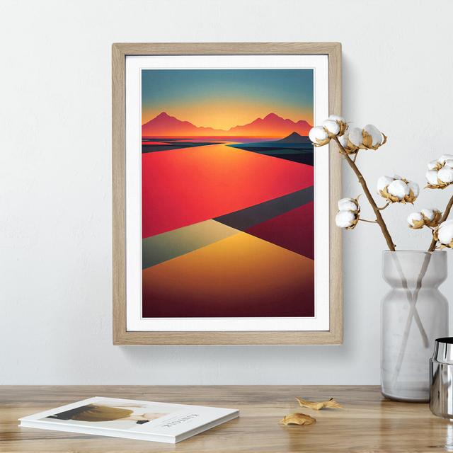 Abstract Mountain Sunset No.5 - Single Picture Frame Print Alpen Home Frame Colour: Oak, Size: 34cm H x 25cm W x 2cm D on Productcaster.