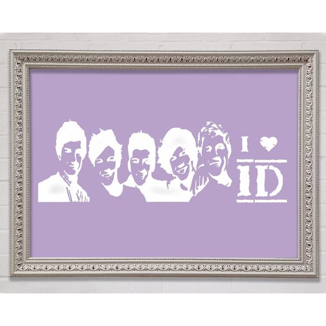 Music Quote I Love 1 Direction Lilac Framed Print Happy Larry Size: 21cm H x 29.7cm W x 3cm D on Productcaster.