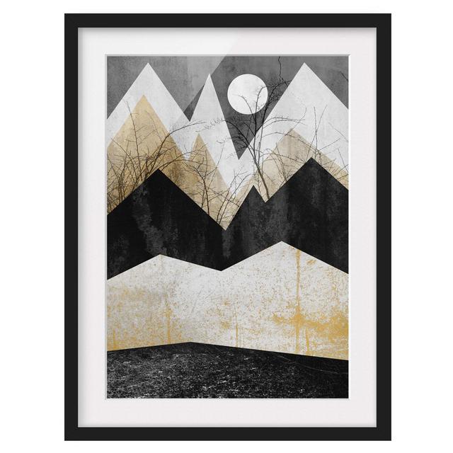 Golden Mountains Branches - Picture Frame Graphic Art Corrigan Studio Size: 70cm H x 50cm W x 2cm D, Frame Option: Black Framed on Productcaster.