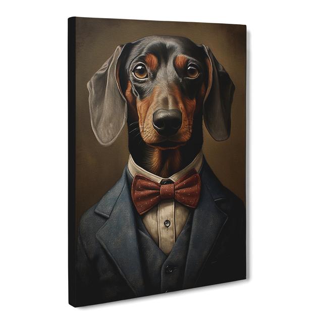 Dachshund in a Suit Painting No.2 Happy Larry Size: 76cm H x 50cm W x 3cm D on Productcaster.