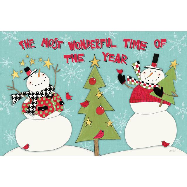 Snowman Sentiments I by Anne Tavoletti - Wrapped Canvas Print The Seasonal Aisle Size: 20cm H x 30cm W x 3.8cm D on Productcaster.