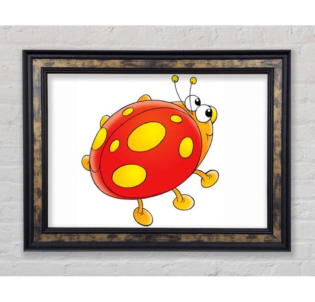 Cartoon Ladybug Lilac - Single Picture Frame Art Prints Bright Star Size: 29.7cm H x 42cm W x 8cm D, Colour: White on Productcaster.