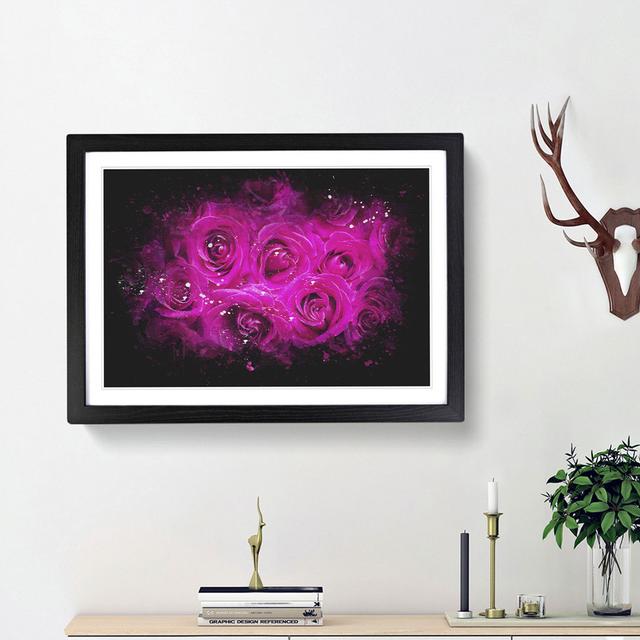 Wall of Bright Pink Roses - Picture Frame Graphic Art Print East Urban Home Frame Option: Black Framed, Size: 45cm H x 63cm W x 2cm D on Productcaster.