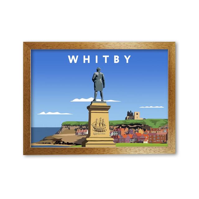 Whitby Captain Cook by Richard O'Neill - Print 17 Stories Format: Honey Oak Framed, Size: 59.4cm H x 84.1cm W x 3cm D on Productcaster.