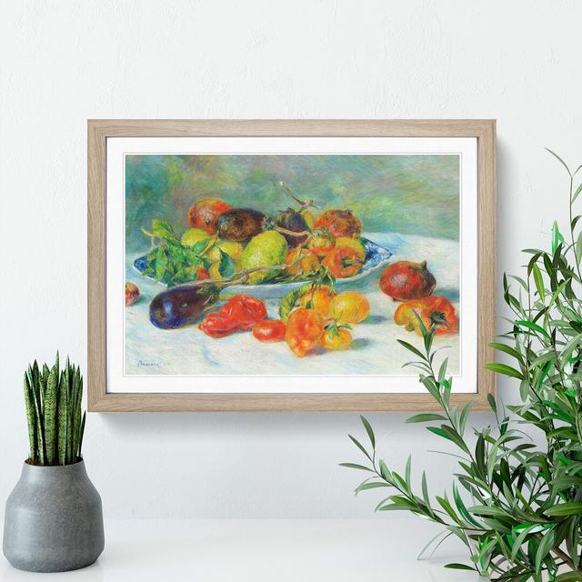 Still Life with Fruits Vol.4 by Pierre-Auguste Renoir - Picture Frame Painting East Urban Home Frame Option: Oak Framed, Size: 36cm H x 48cm W x 2cm D on Productcaster.