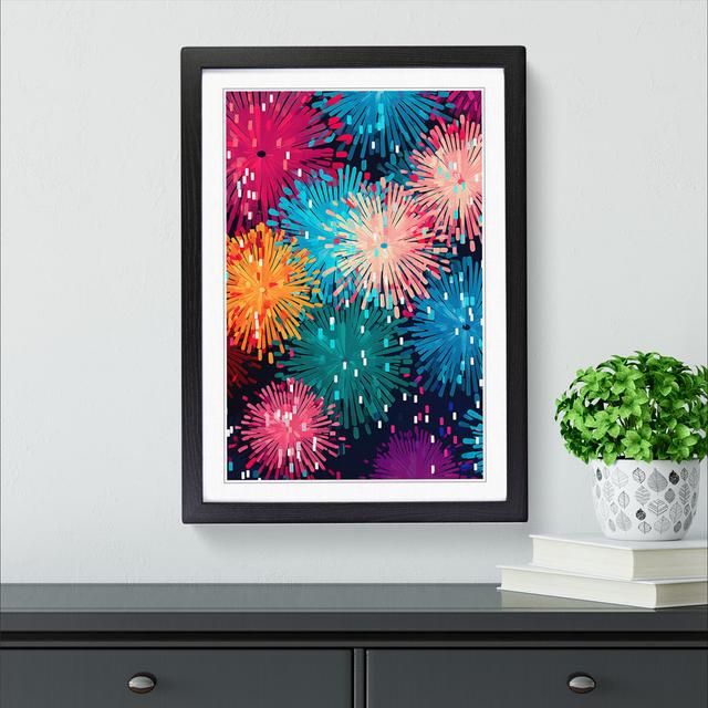 Fireworks Colour Field - Single Picture Frame Print on Wood Metro Lane Size: 64cm H x 46cm W x 2cm D, Frame Colour: Black on Productcaster.