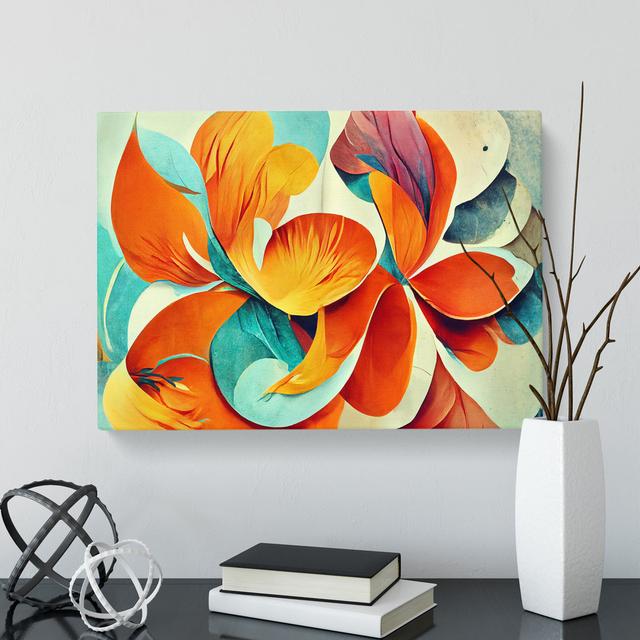 Artistic Flowers Abstract Vol.6 - Wrapped Canvas Graphic Art Marlow Home Co. Size: 40cm H x 60cm W x 3cm D on Productcaster.