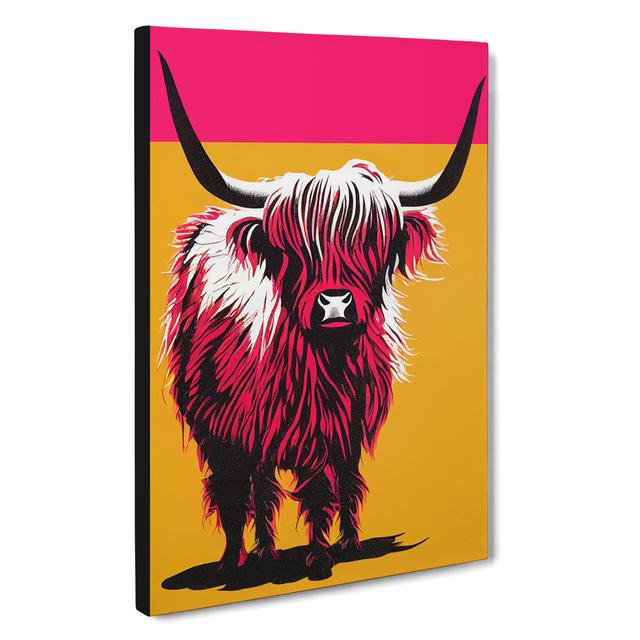 Highland Cow Art No.3 Natur Pur Size: 76cm H x 50cm W x 3cm D on Productcaster.