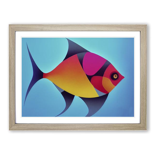 Fish Abstract Art Vol.3 House of Hampton Size: 34cm H x 46cm W x 2cm D, Frame Colour: Oak on Productcaster.