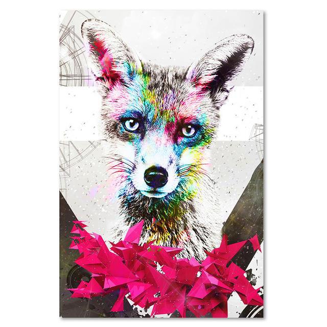 Leinwandbild Abstract Fox Portrait 17 Stories Größe: 70 cm H x 50 cm B on Productcaster.