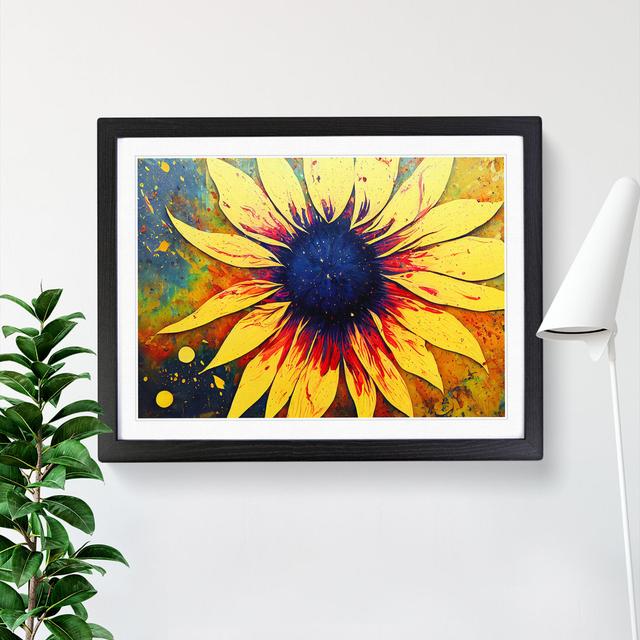 XH1022-8593X Sunflower Splash Vol.2 Abstract - Single Picture Frame Print Brambly Cottage Size: 34cm H x 46cm W x 2cm D, Frame Colour: Black Framed on Productcaster.