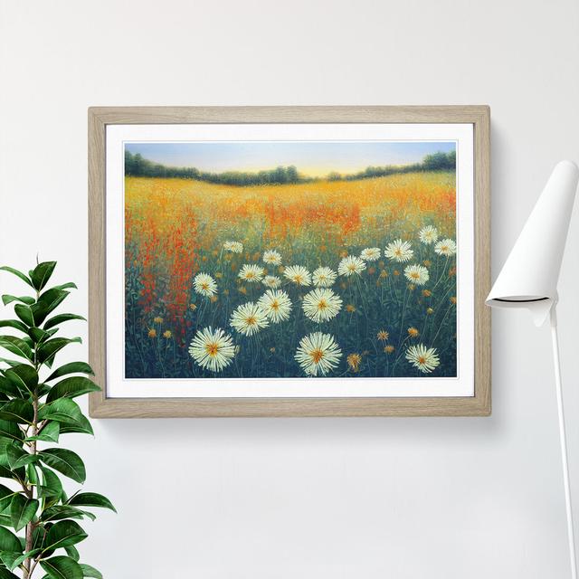 Sumptuous Wildflowers Floral - Picture Frame Painting Marlow Home Co. Size: 25cm H x 34cm W x 2cm D, Frame Colour: Oak Framed on Productcaster.