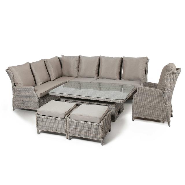 Canica Reclining Rattan Corner Dining Set - with Rising Table & Chair Dakota Fields on Productcaster.