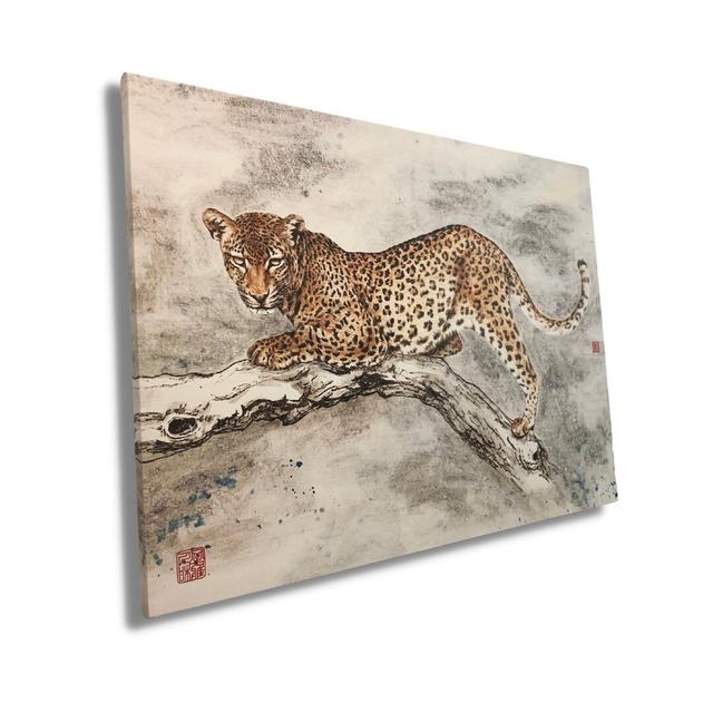 Gerahmtes Leinwandbild Leopard von Fiona Sheng InkDifferent Studio on Productcaster.