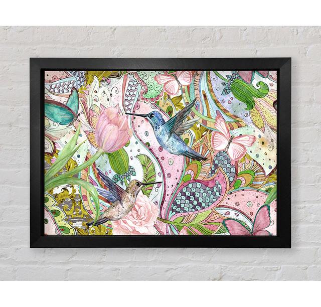 Hummingbird Paradise Pattern - Print Rosalind Wheeler Size: 100cm H x 141.4cm W x 3.4cm D on Productcaster.