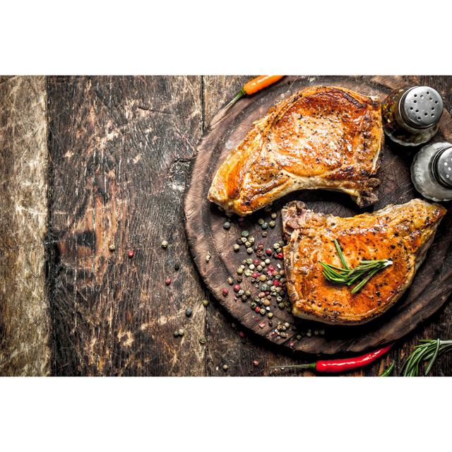 Grilled Pork by SarapulSar38 - Wrapped Canvas Print Ebern Designs Size: 61cm H x 91cm W on Productcaster.