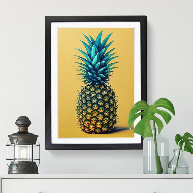 FRM-V0523-1848X Pineapple Painting Vol.1 - Single Picture Frame Print 17 Stories Frame Option: Oak, Size: 46cm H x 34cm W x 2cm D on Productcaster.