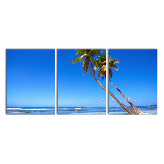 Palm Trees on the Beach Photographic Print Multi-Piece Image on Canvas East Urban Home Size: 80cm H x 180cm W on Productcaster.