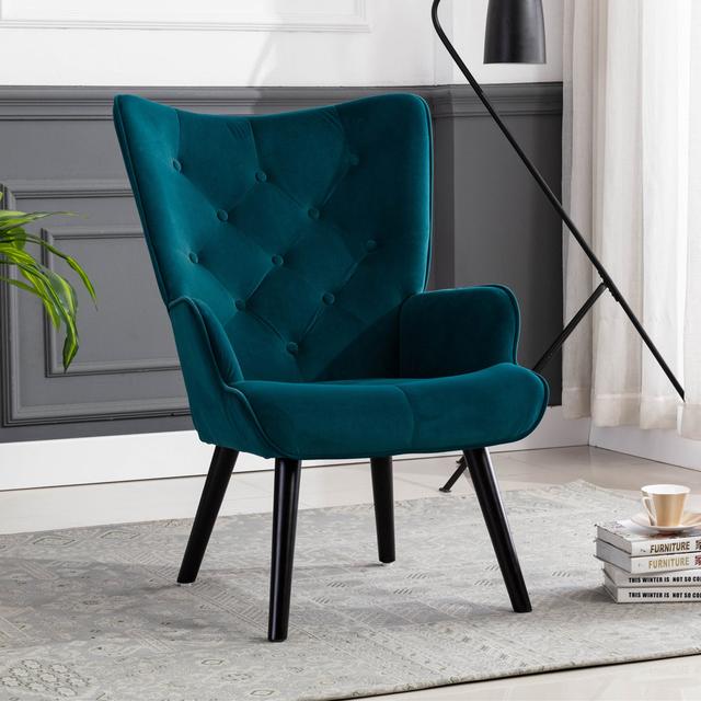 Zeinelov Wide Tufted Fairmont Park Upholstery Colour: Turquoise on Productcaster.