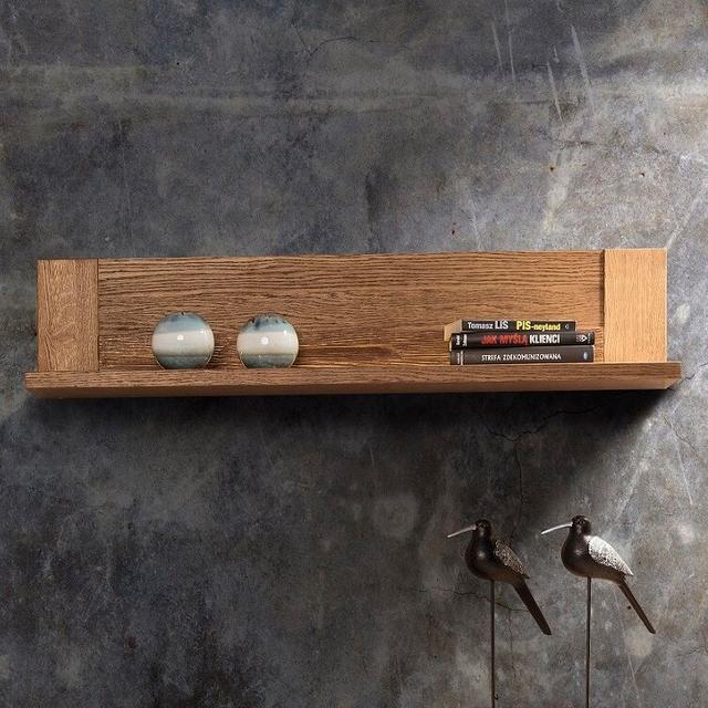 VELVET Solid + Manufactured Oak Wood Wall Shelf Natur Pur Finish: Rustical Oak, Size: 24.4 cm H x 160.8 cm W x 25.4 cm D on Productcaster.