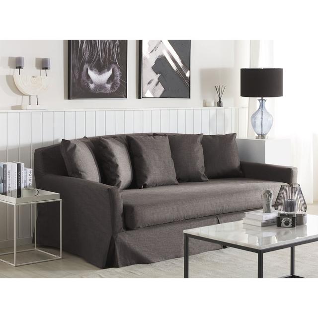 Abdulbaki Box Cushion Sofa Slipcover Ebern Designs Upholstery Colour: Dark Grey on Productcaster.