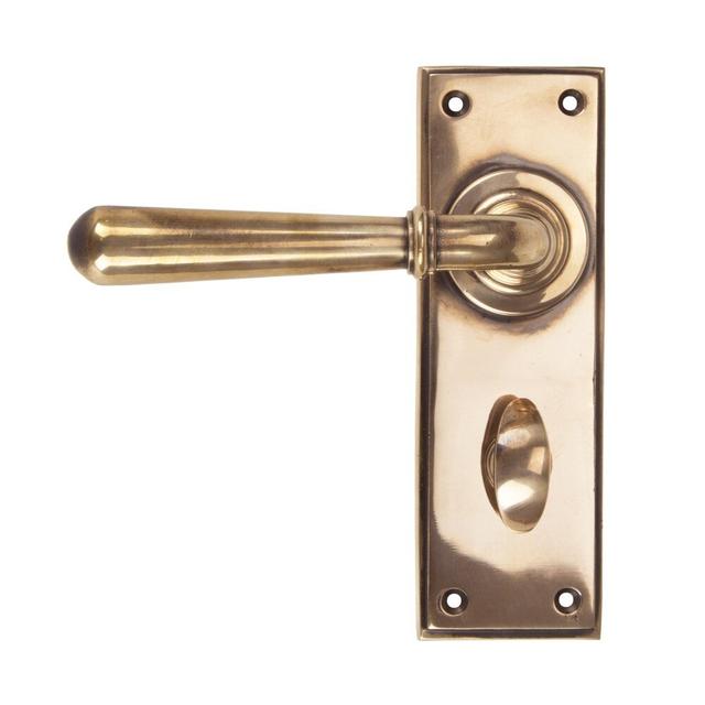 Newbury Lock Door Handle Kit (Set of 2) From The Anvil Finish: Polished Bronze on Productcaster.