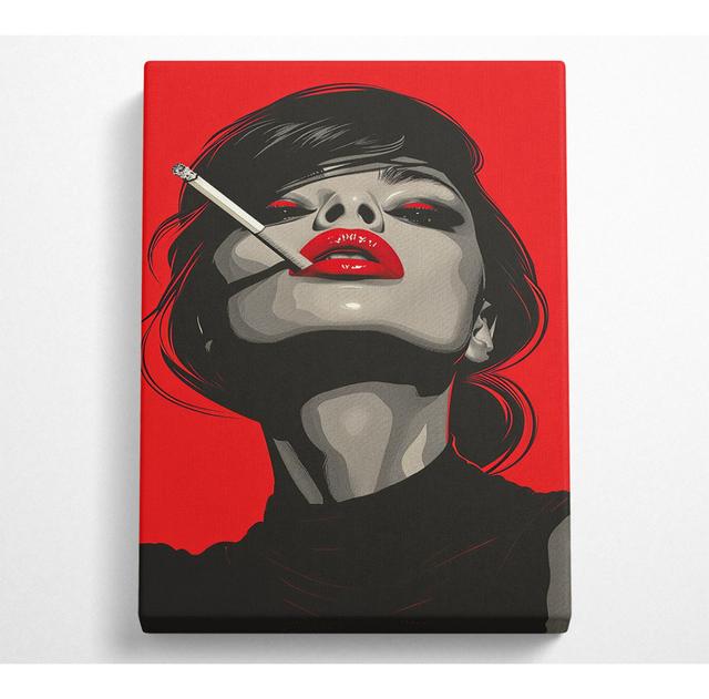 Abstract Woman Smoking - No Frame Art Prints on Canvas Rosdorf Park Size: 81.3cm H x 50.8cm W on Productcaster.