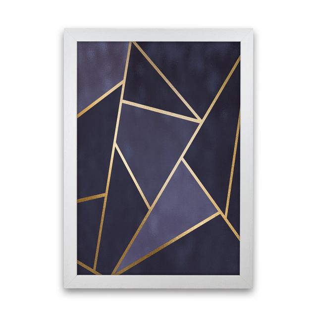 Lux Navy and Gold Geo Print by Pixy Paper - Graphic Art Canora Grey Size: 29.7cm H x 21cm W x 3cm D, Format: White Framed on Productcaster.