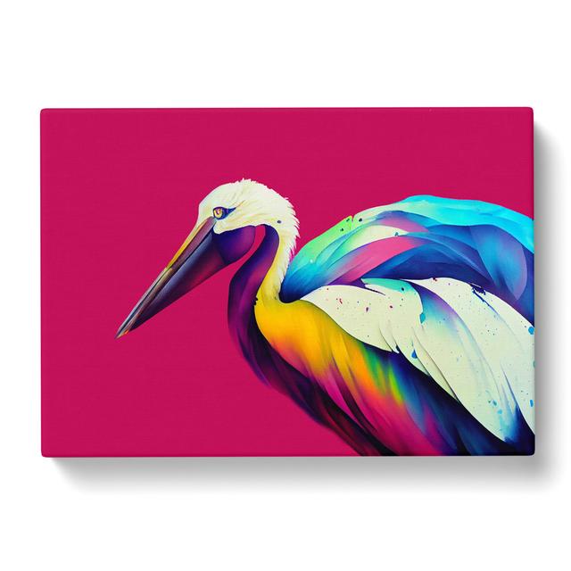 Pelican Painted Abstract - Wrapped Canvas Graphic Art House of Hampton Size: 40cm H x 60cm W x 3cm D on Productcaster.