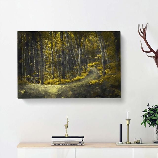 Yellow Forest in Connecticut - Wrapped Canvas Graphic Art Print East Urban Home Size: 50cm H x 76cm W x 3cm D on Productcaster.