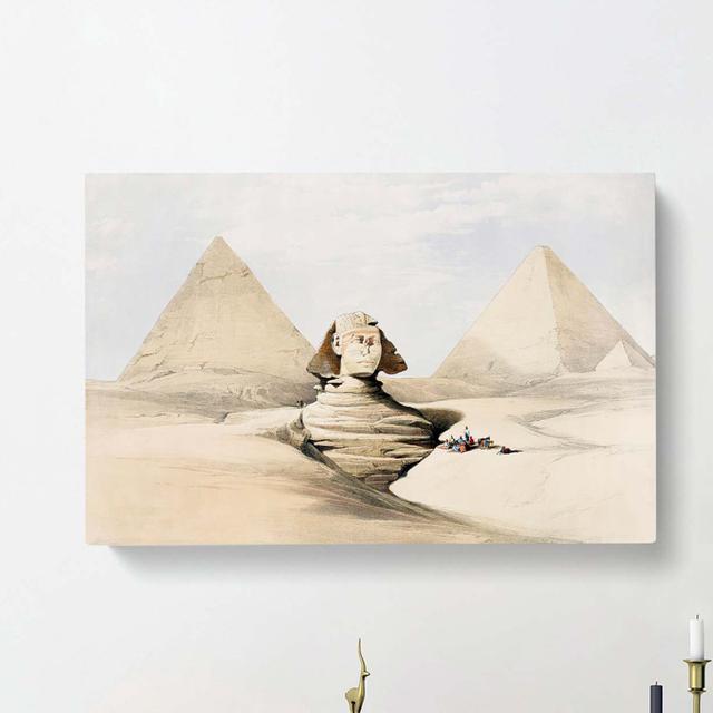 The Great Sphinx Pyramids of Giza by David Roberts - Wrapped Canvas Painting Print East Urban Home Size: 50cm H x 76cm W x 3cm D on Productcaster.