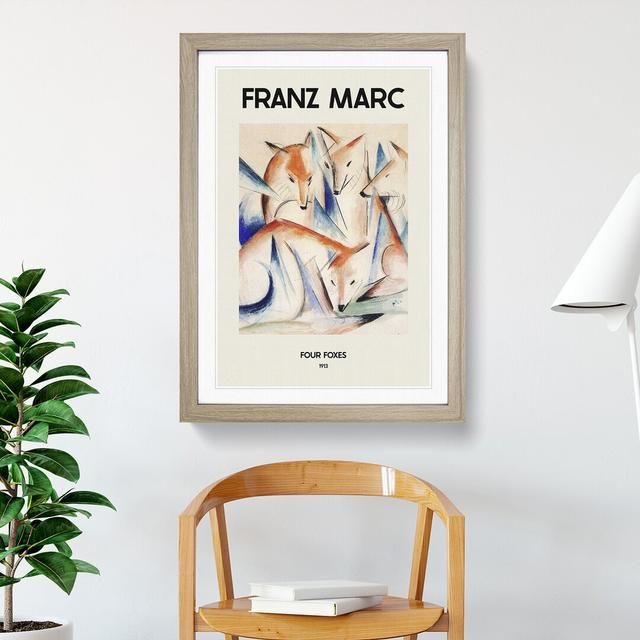 Group of Foxes by Franz Marc - Picture Frame Graphic Art East Urban Home Size: 36cm H x 27cm W x 2cm D, Frame Option: Oak Framed on Productcaster.