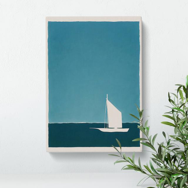 Boat Silhouette - Print Breakwater Bay Matte Colour: No Matte, Format: Wrapped Canvas, Size: 76cm H x 50cm W x 3cm D on Productcaster.