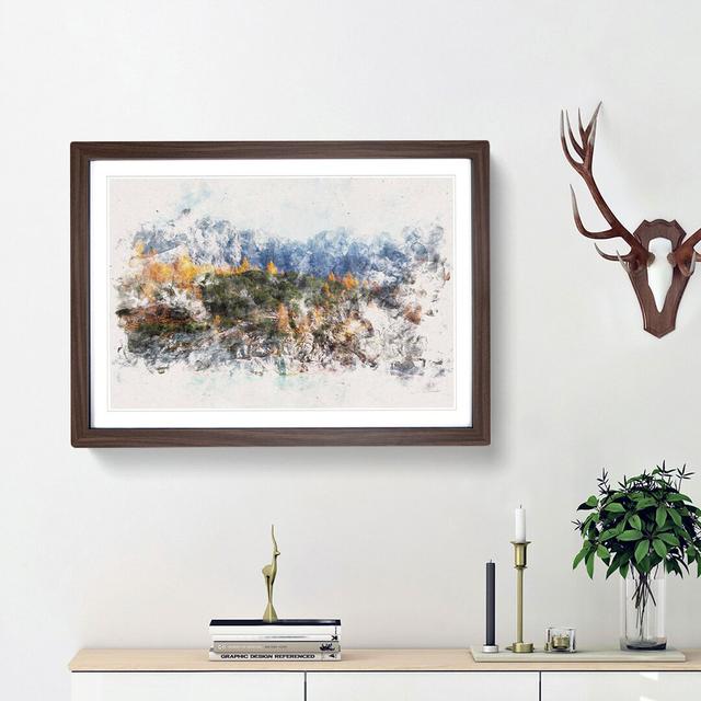 Auronzo Di Cadore Mountains Italy Watercolour - Picture Frame Graphic Art Print East Urban Home Frame Option: Walnut Framed, Size: 62cm H x 87cm W x 2 on Productcaster.