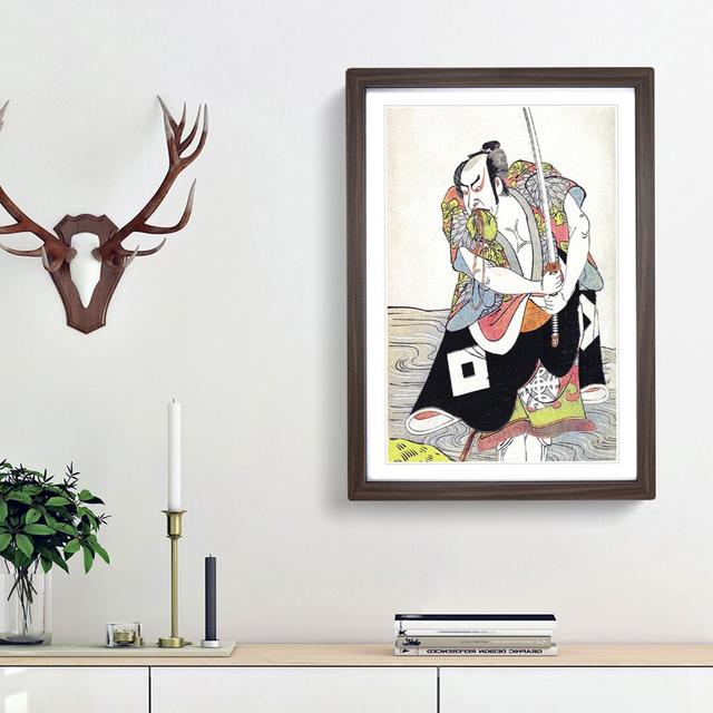 Man with a Drawn Sword by Katsukawa Shunko - Picture Frame Art Print East Urban Home Size: 48cm H x 36cm W x 2cm D, Frame Option: Walnut Framed on Productcaster.