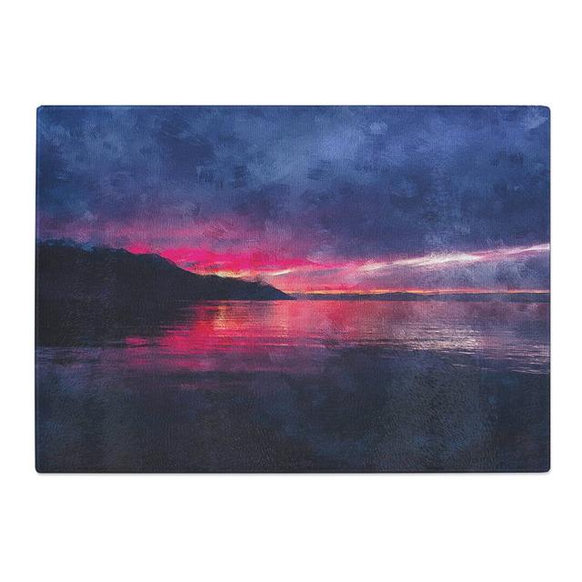 Tempered Glass Colourful Sunset in Switzerland Chopping Board East Urban Home Size: 28.5 cm x 39 cm on Productcaster.