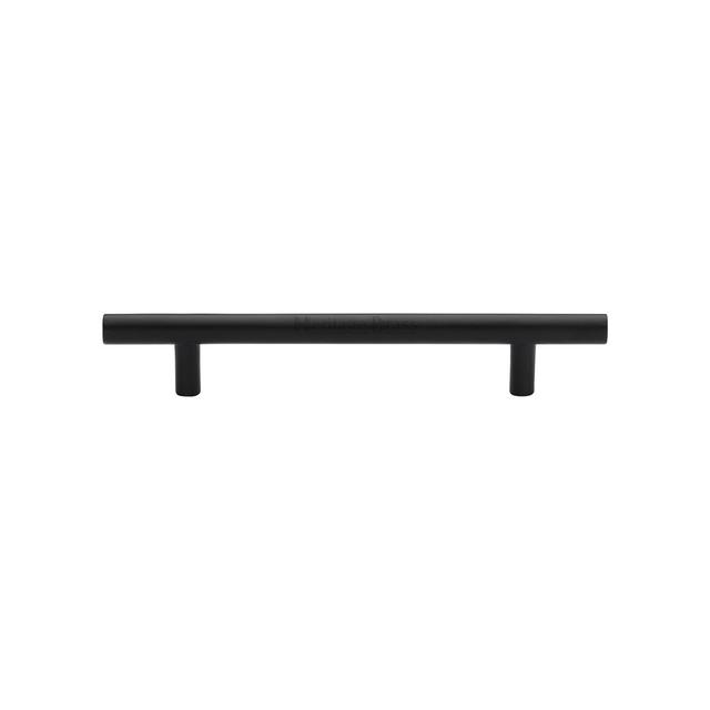 Heritage Cabinet Pull Bar Design Heritage Brass Size: 12.8cm H x 1.1cm W x 3.2cm D, Finish: Black Matt on Productcaster.