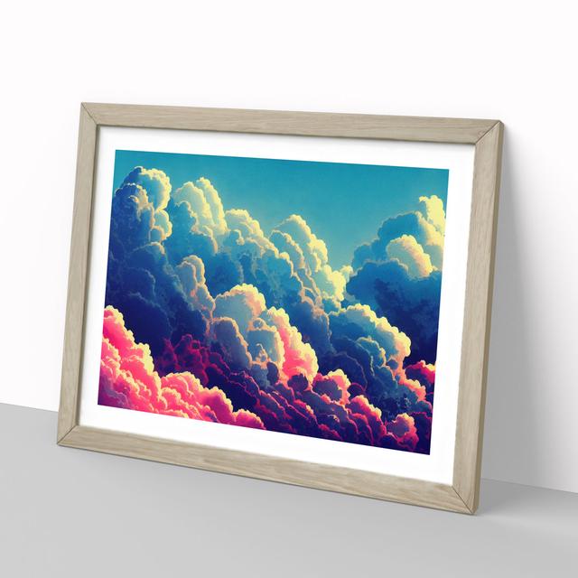 Watercolour Cloudy Sky Vol.2 - Picture Frame Graphic Art 17 Stories Frame Colour: Oak Framed, Size: 34cm H x 46cm W x 2cm D on Productcaster.