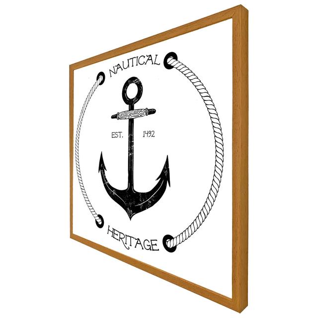 Lorton Nautical Anchor - Single Picture Frame Print ClassicLiving Size: 41cm H x 41cm W x 4cm D, Frame Colour: Black Framed on Productcaster.