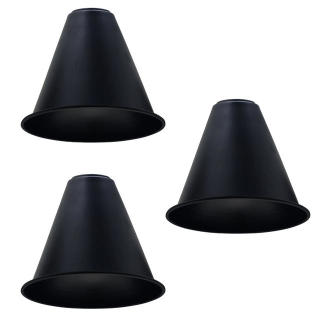 Khinvasara 17cm Metal Empire Pendant Shade (Set of 3) Latitude Run Colour: Black on Productcaster.