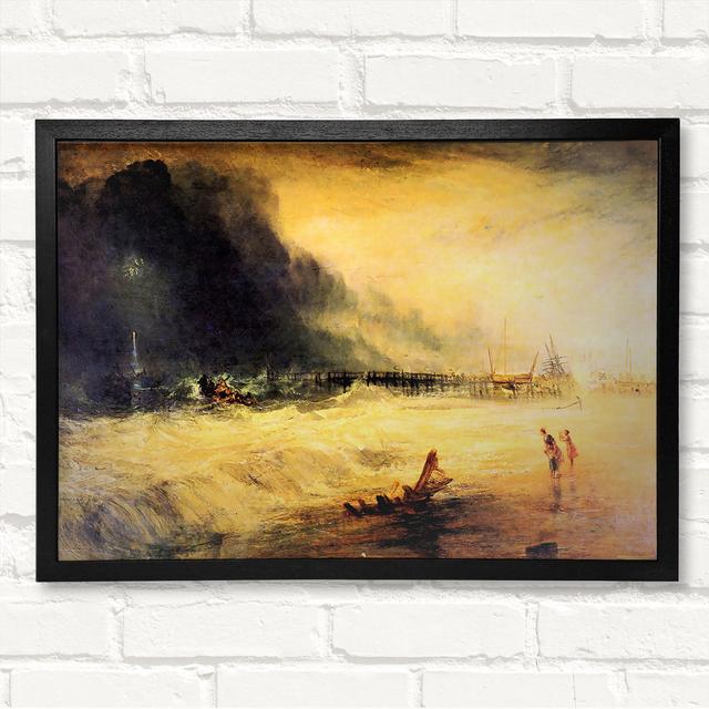 Stranded Ship by Joseph Mallord Turner - Closed Corner Frame Art Prints on Wood Latitude Run Size: 42cm H x 59.7cm W on Productcaster.