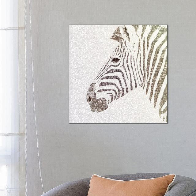 The intellectual Zebra by Paula Belle Flores - Wrapped Canvas Painting Latitude Run Size: 66.04cm H x 66.04cm W x 3.81cm D on Productcaster.