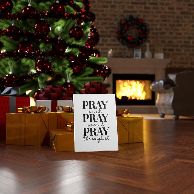 Pray On It - Wrapped Canvas Print Blue Elephant on Productcaster.