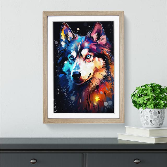 Husky Digital - Single Picture Frame Print on Wood Marlow Home Co. Format: Oak, Size: 64cm H x 46cm W x 2cm D on Productcaster.