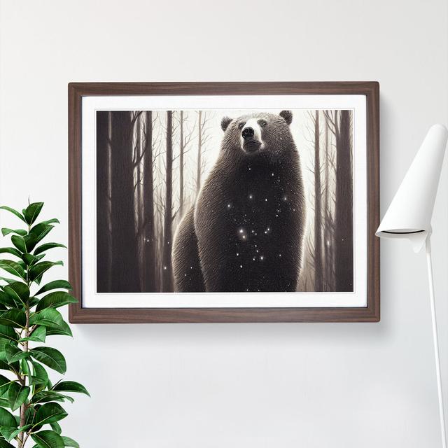 Evocative Bear - Picture Frame Painting Alpen Home Size: 46cm H x 64cm W x 2cm D, Frame Colour: Walnut on Productcaster.