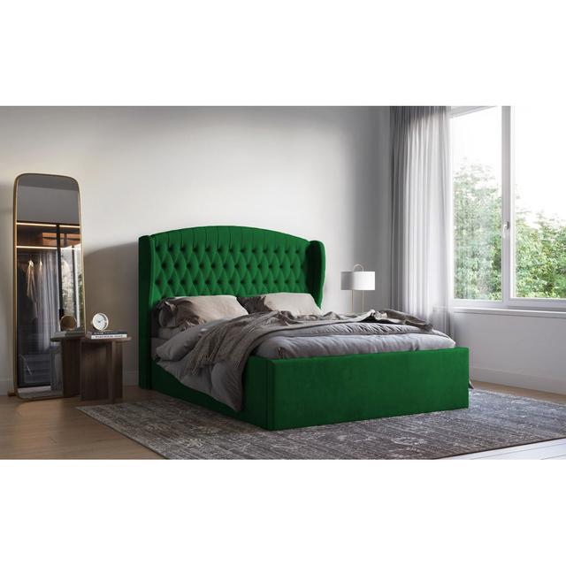 Medau Upholstered Bed Frame Ophelia & Co. Colour: Emarald, Size: Single (3') on Productcaster.