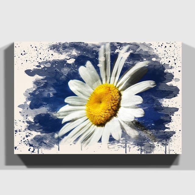 'White Daisy Flower (7)' Painting on Canvas East Urban Home Size: 40cm H x 60cm W on Productcaster.