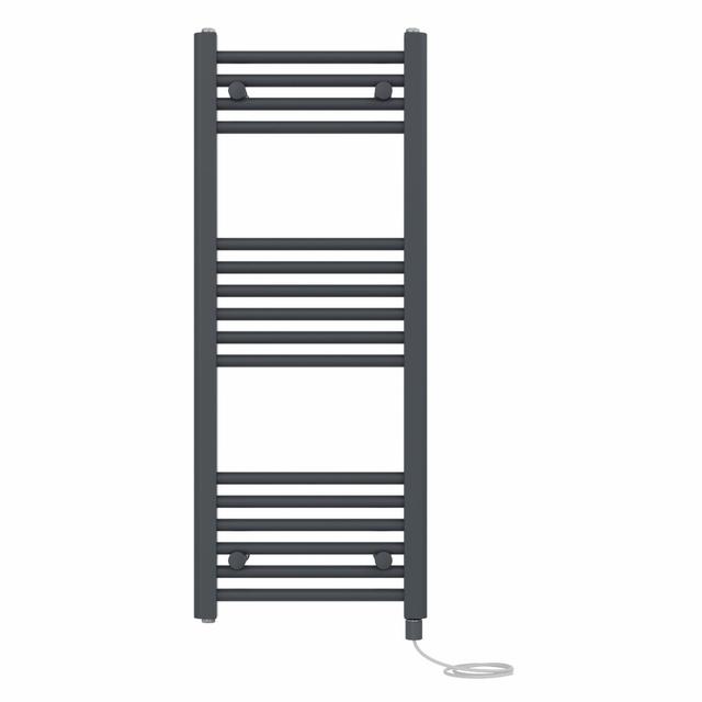 Straight Towel Rail Heated Towel Rails Symple Stuff Finish: Anthracite, Size: 100cm H x 40cm W x 3cm D on Productcaster.