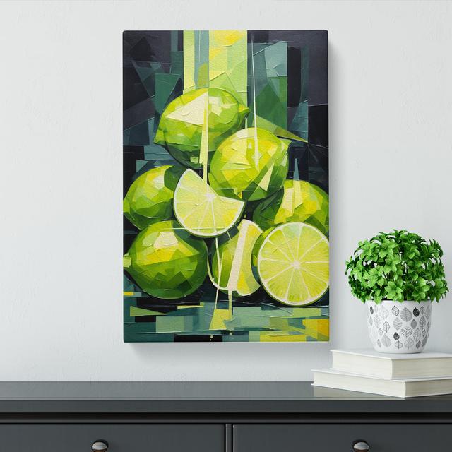 Sliced Lime Cubism - No Frame Print 17 Stories Size: 60cm H x 40cm W x 3cm D on Productcaster.